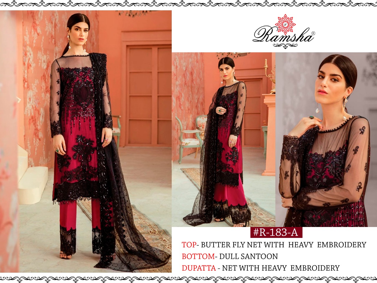 Ramsha R-183A Salwar Kameez Net Singles