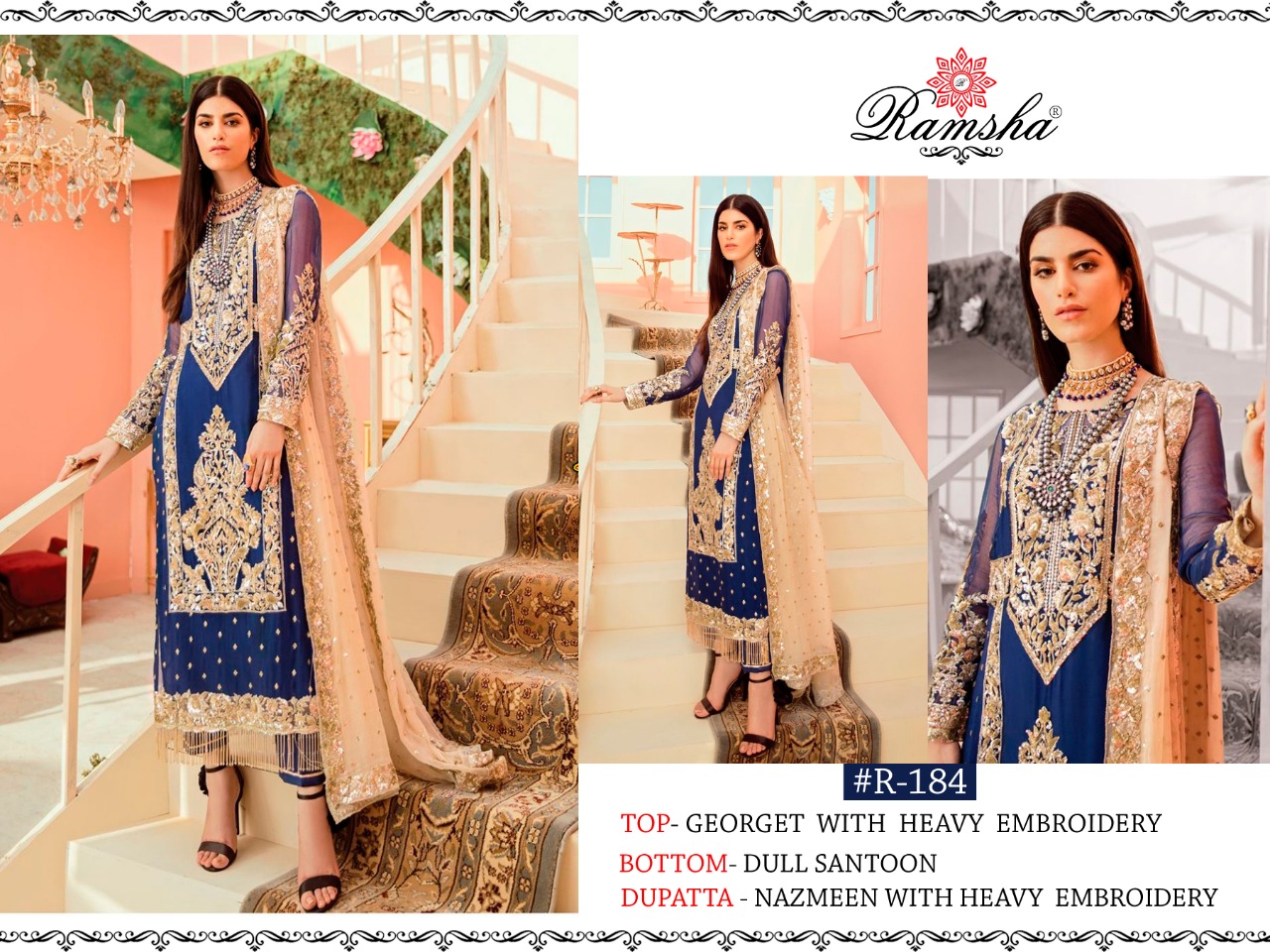 Ramsha R-184 Salwar Kameez Georgette Singles