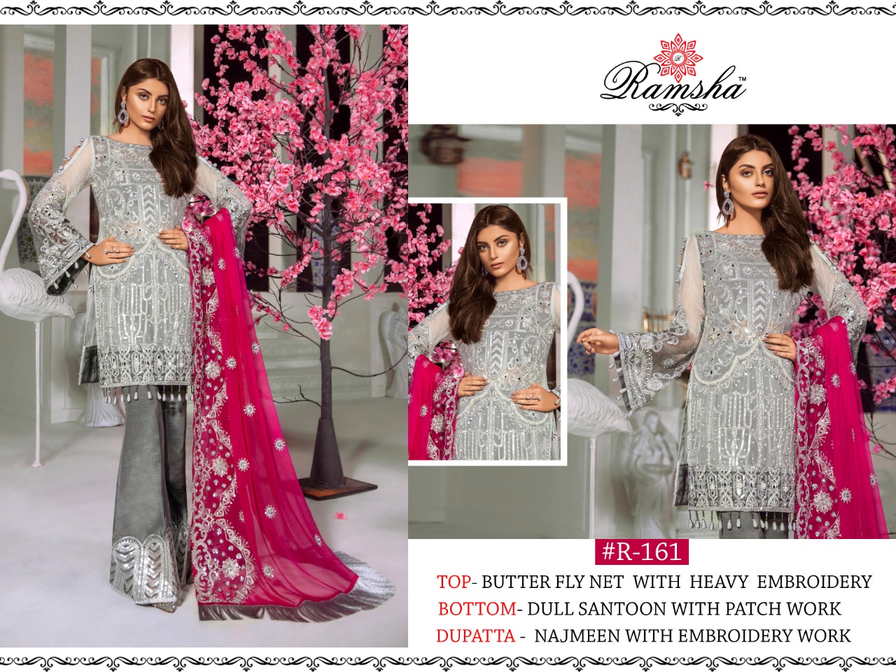 Ramsha R-161 Salwar Kameez Net Singles