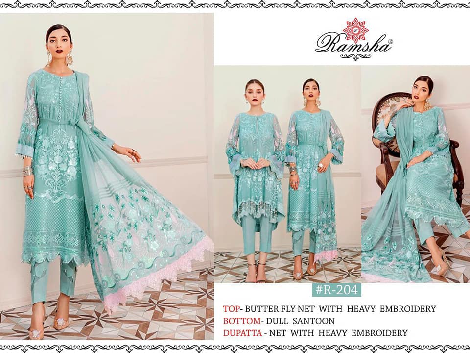 Ramsha R-204 Salwar Kameez Net Singles