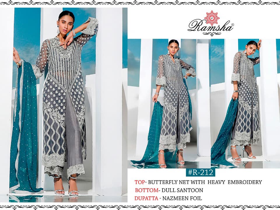 Ramsha R-212 Salwar Kameez Net Singles