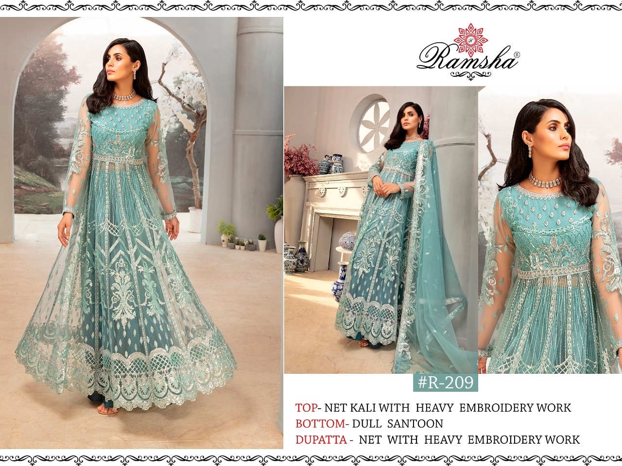 Ramsha R-209 Salwar Kameez Net Singles