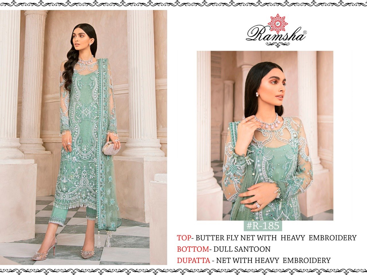 Ramsha R-185 Salwar Kameez Net Singles