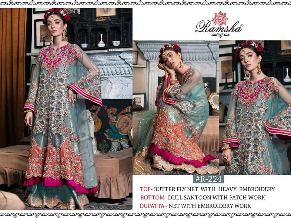 Ramsha R-224 Salwar Kameez Net Singles