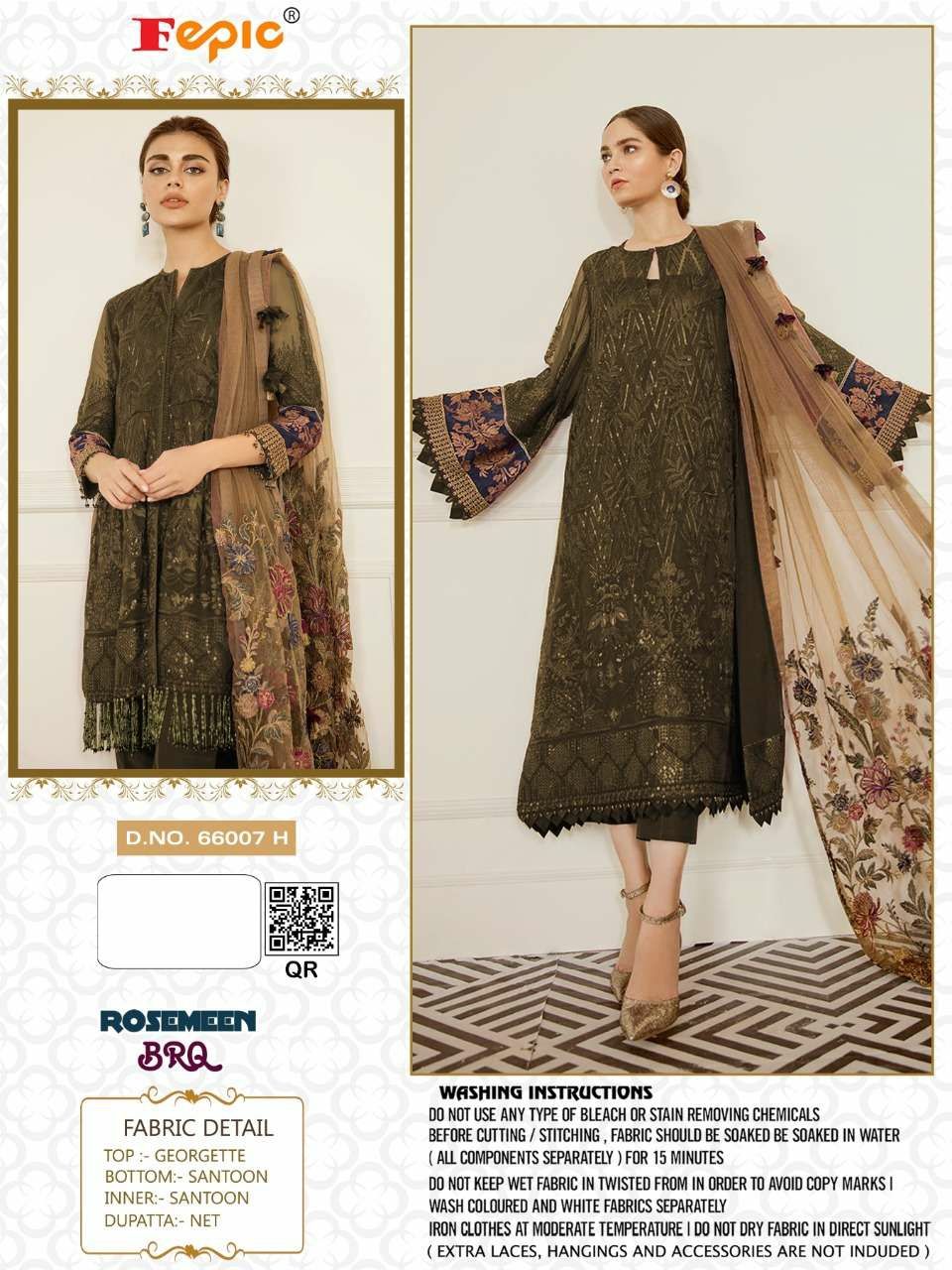 FEPIC Fepic Rosemeen BRQ 66007 H Salwar Kameez Georgette Singles