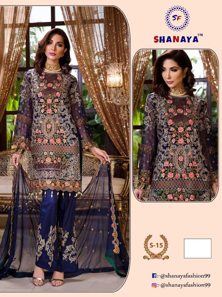 Shanaya S 15  navy blue Salwar Suit Singale