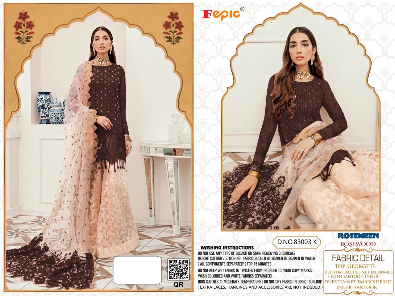 fepic d no 83003  k georgette gorgeous look salwar suit catalog