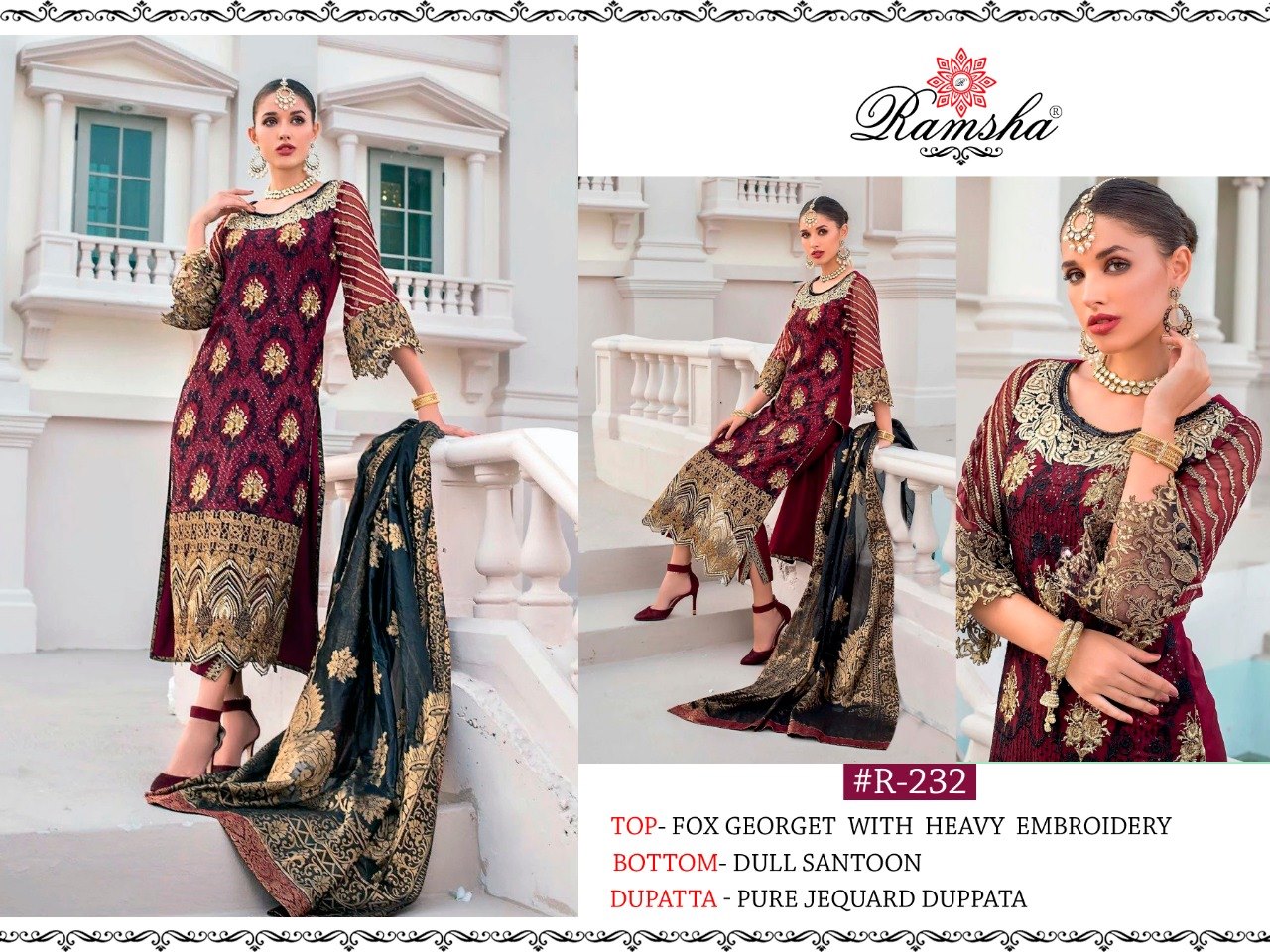 Ramsha R-232 Salwar Kameez Georgette Singles