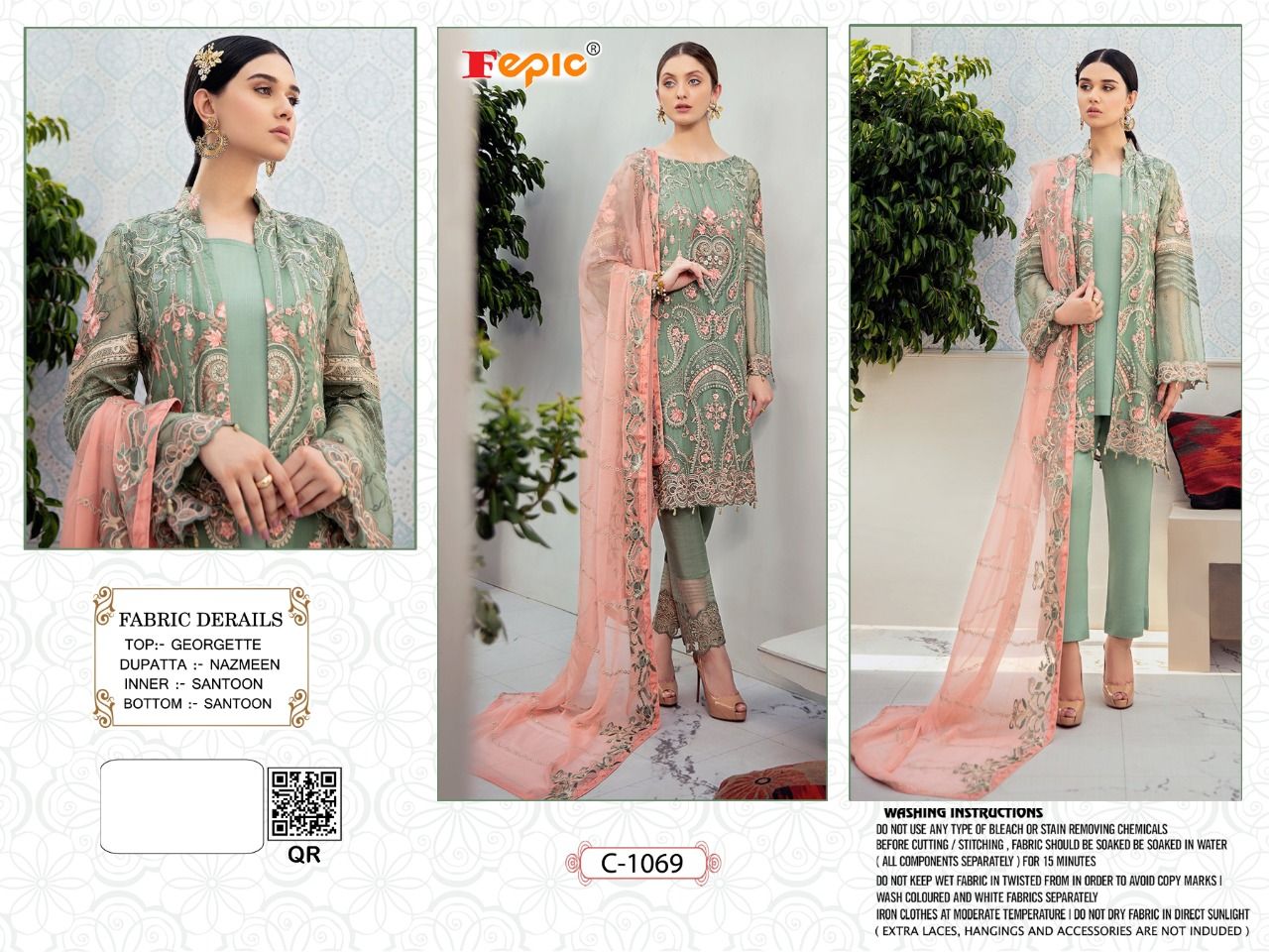 fepic rosemeen c 1069 georgget catchy look salwar suit catalog