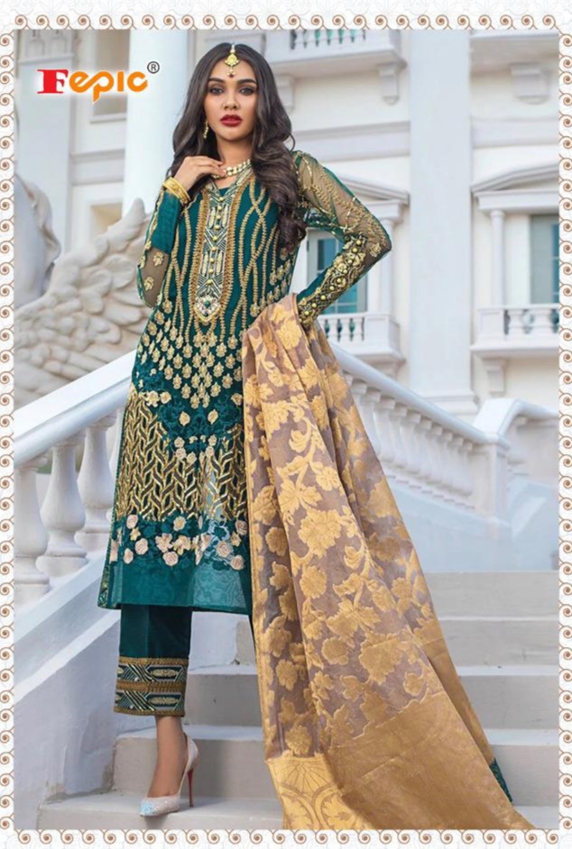 fepic rosemeen d no organza festive range salwar suit catalog