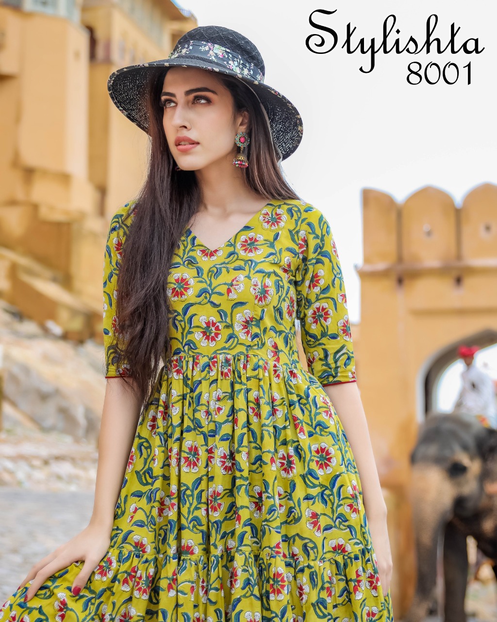 stylishta vol 8 series 8001 8004 Maslin Fabric frok style stylish look kurti catalog