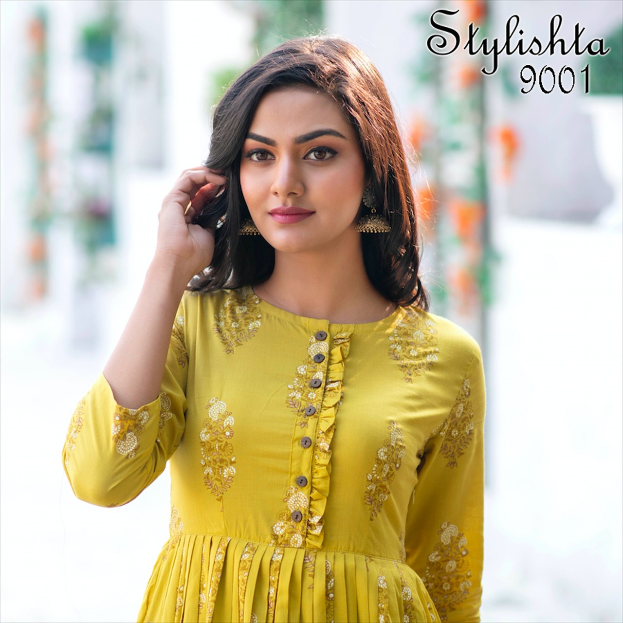 stylishta vol 9 series 9001 9004 Maslin Fabric frok style innovative style kurti catalog