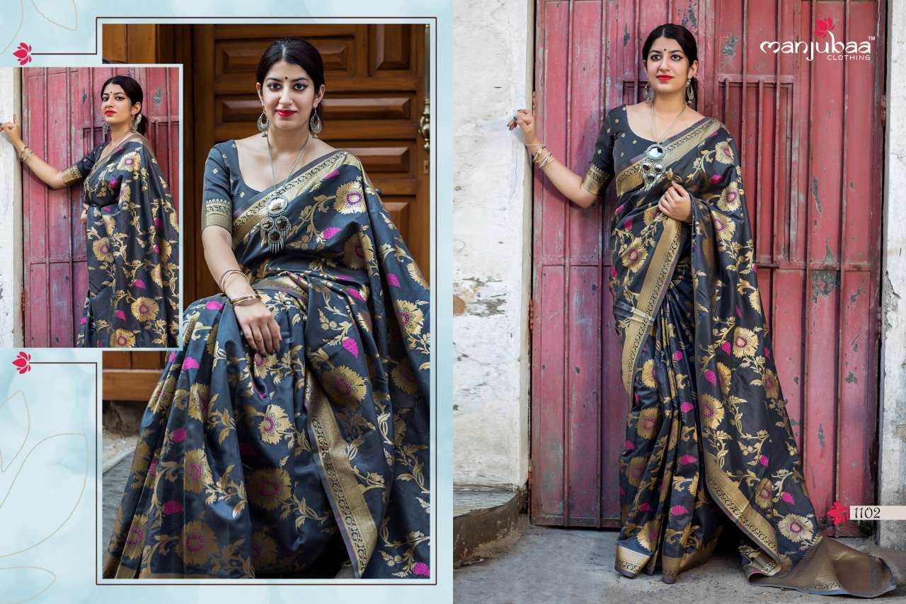 Manjubaa Clothing Lotus vol 11 1102 Sarees Silk Singles