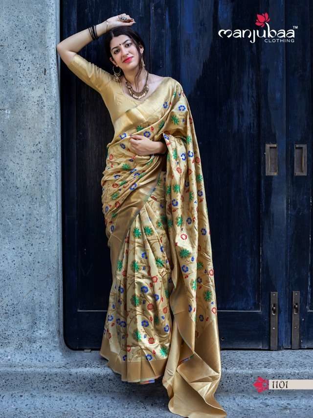 Manjubaa Clothing Lotus vol 11 1101 Sarees Silk Singles