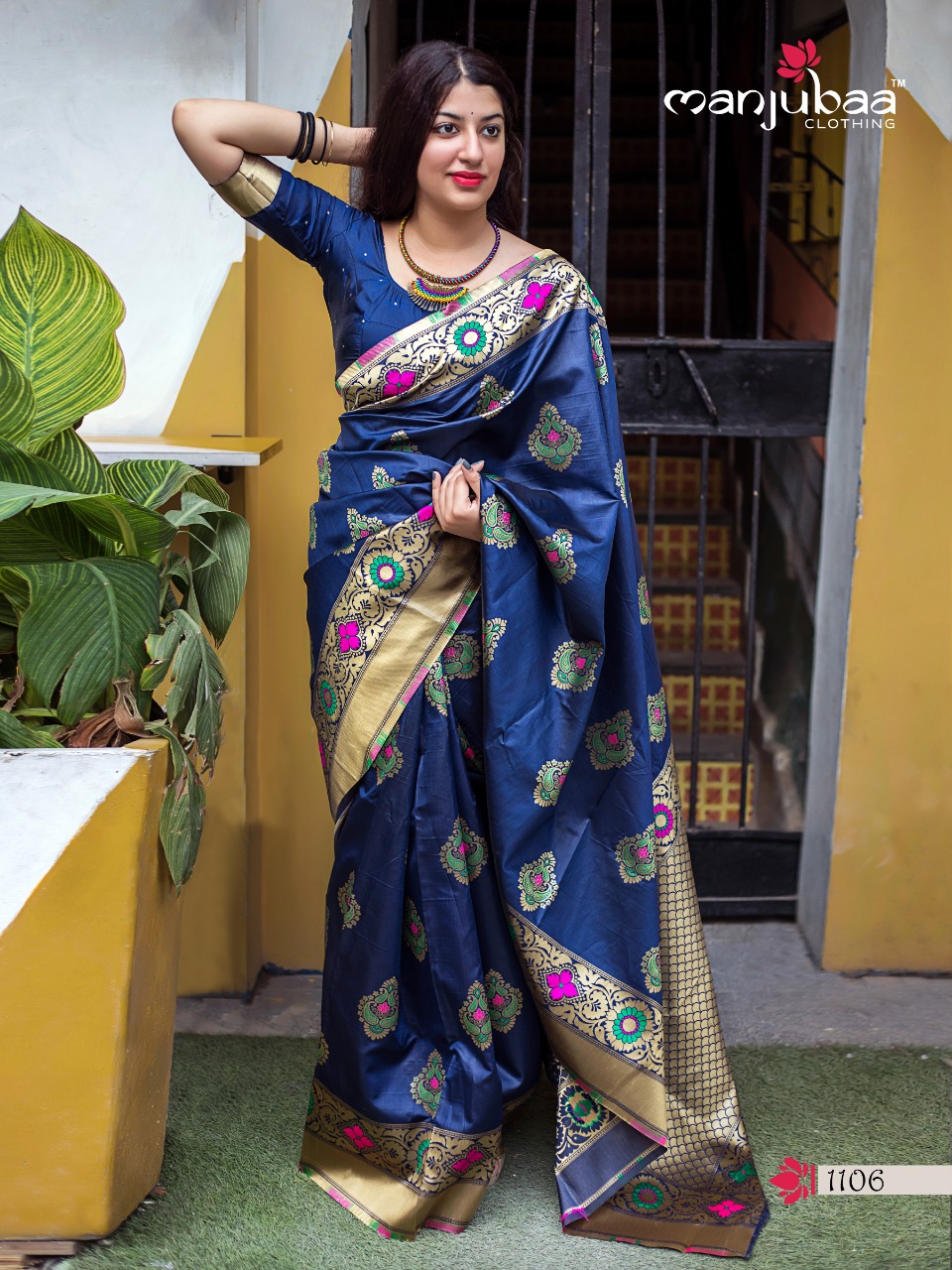 Manjubaa Clothing Lotus vol 11 1106 Sarees Silk Singles