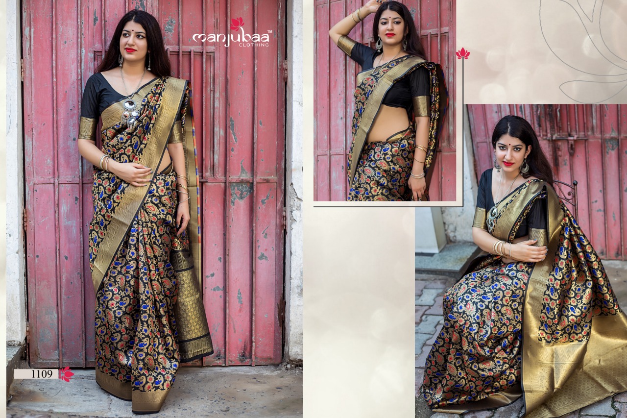 Manjubaa Clothing Lotus vol 11 1109 Sarees Silk Singles