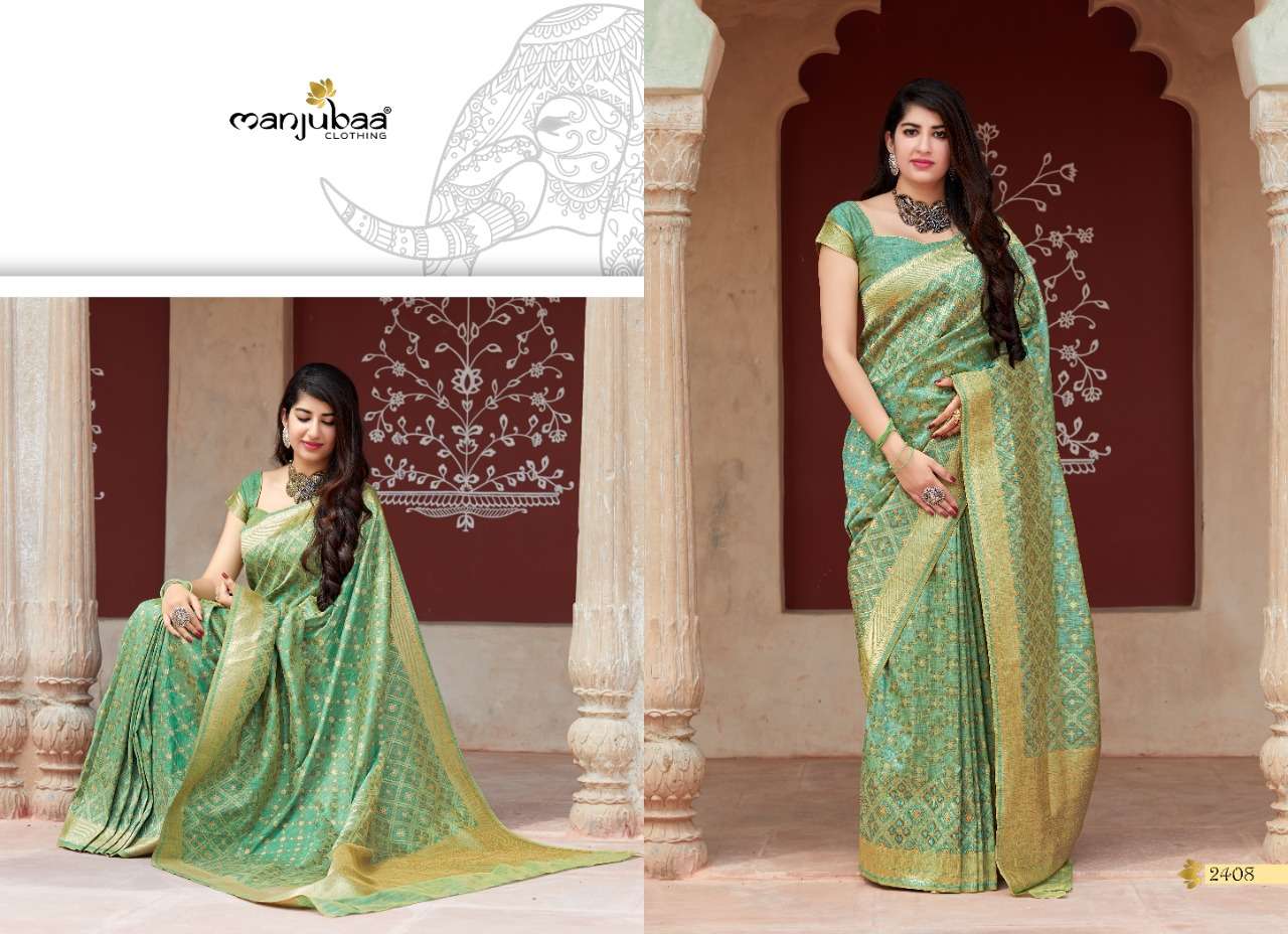 Manjubaa Clothing premium 2408 Sarees Silk Singles