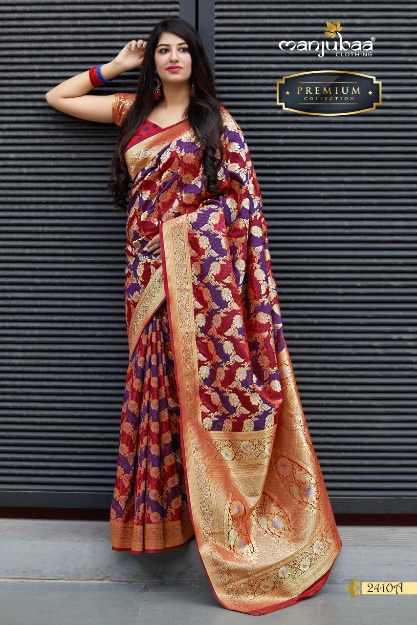 Manjubaa Clothing PREMIUM 2410 A Sarees Silk Singles