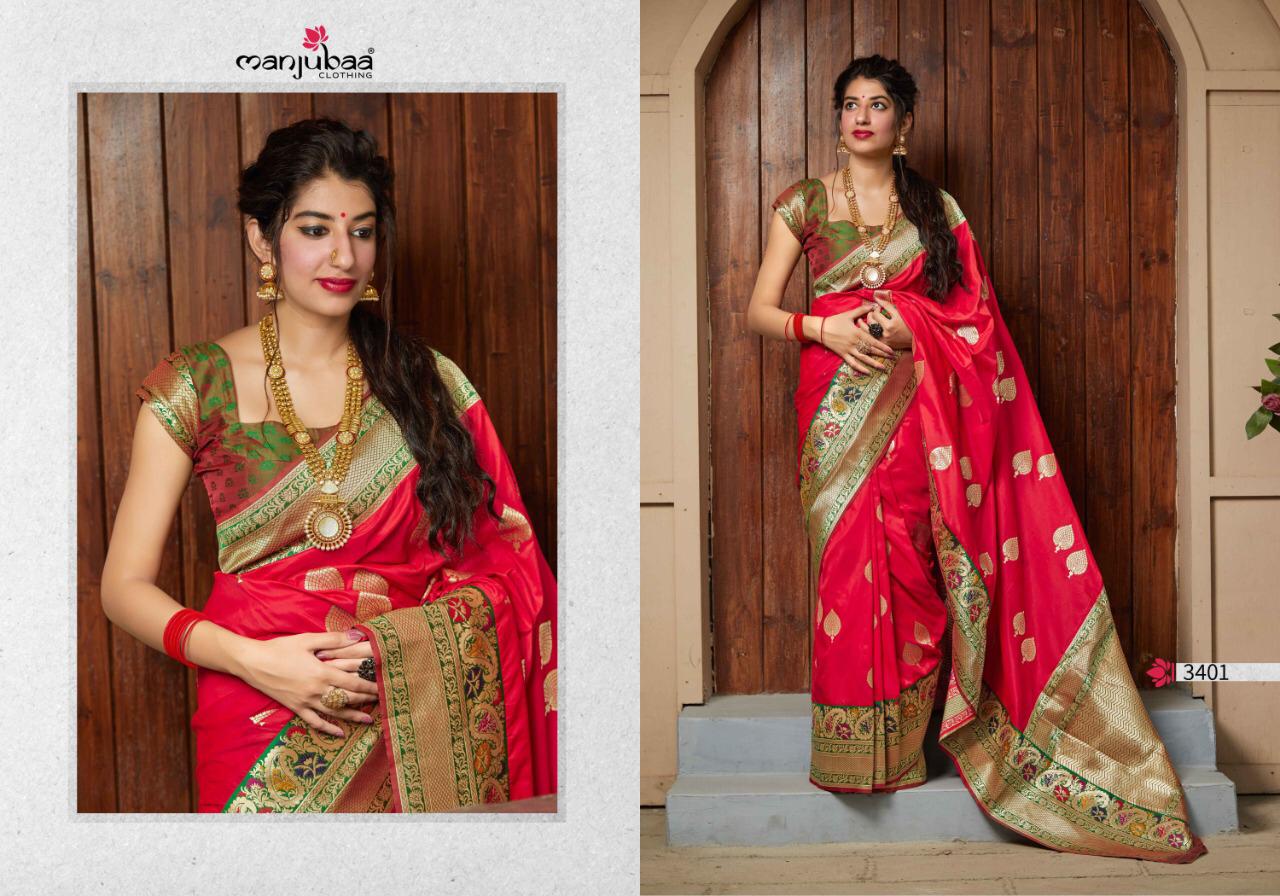 Manjubaa Clothing MAITHILI SILK 3401 Sarees Silk Singles