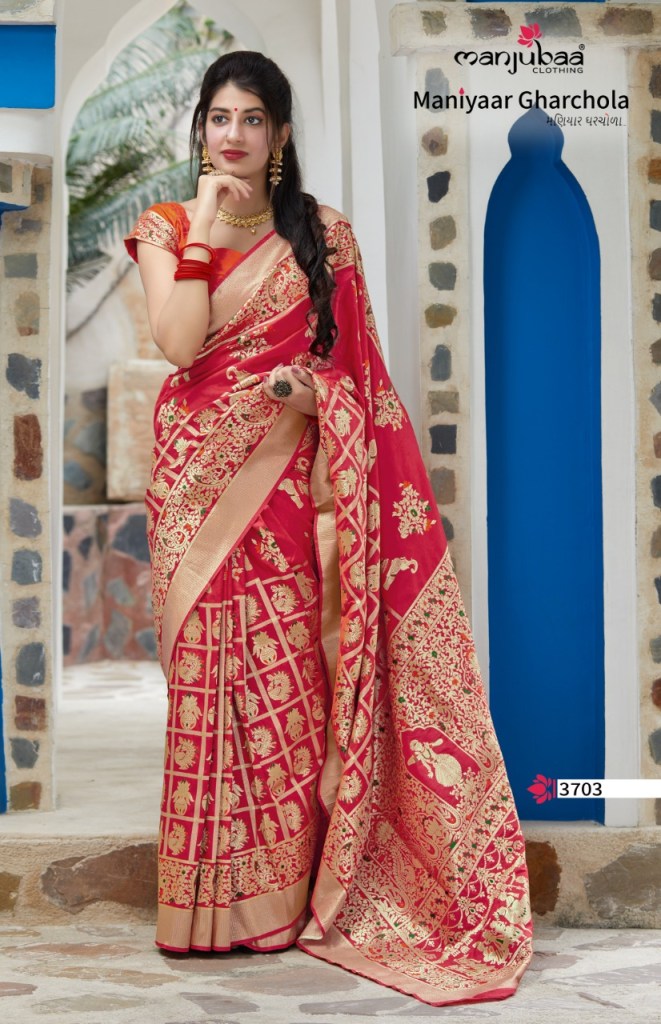 Manjubaa Clothing MANIYAAR 3703 Sarees Silk Singles