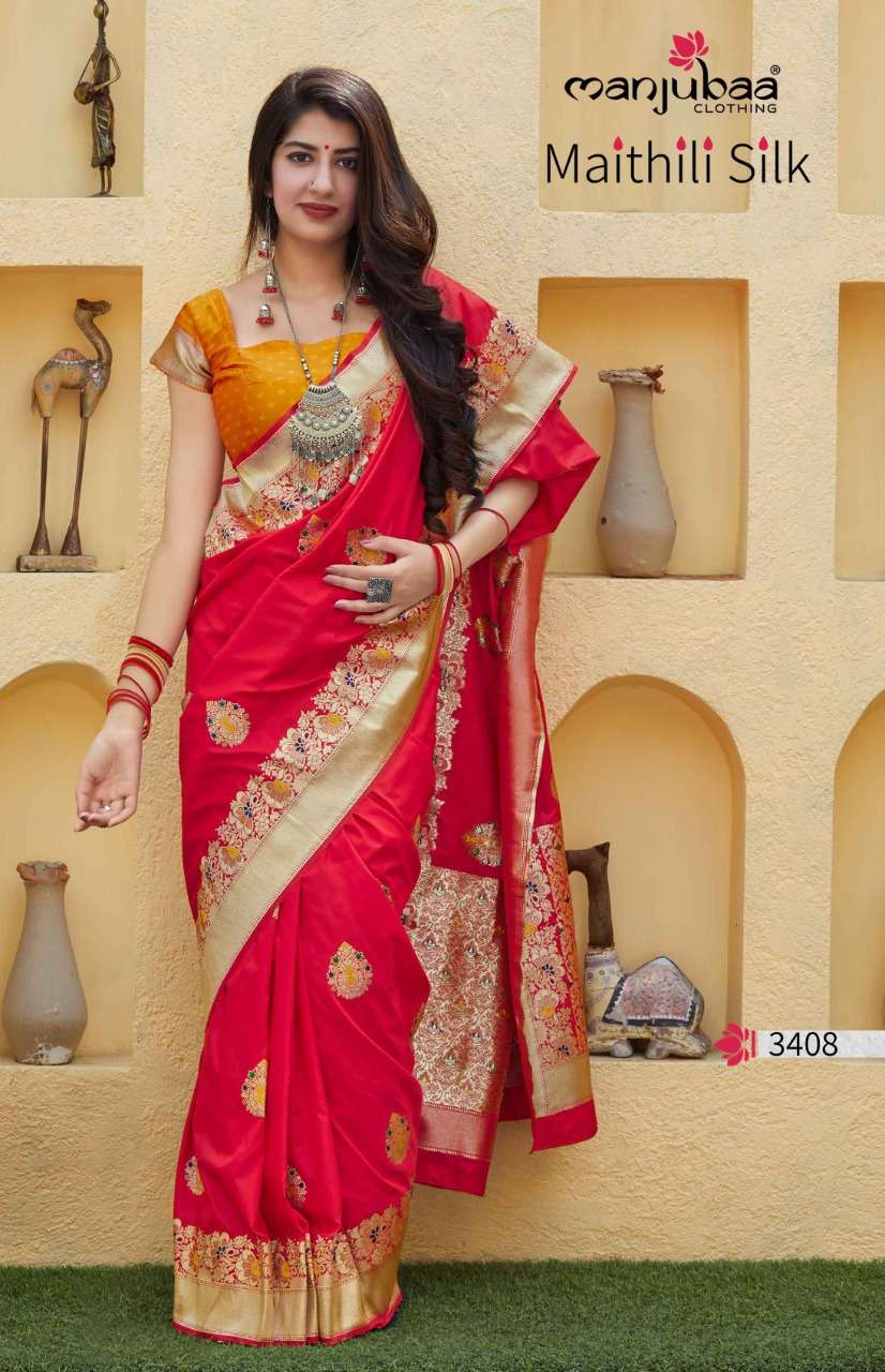 Manjubaa Clothing  MAITHILI SILK 3408 Sarees Silk Singles