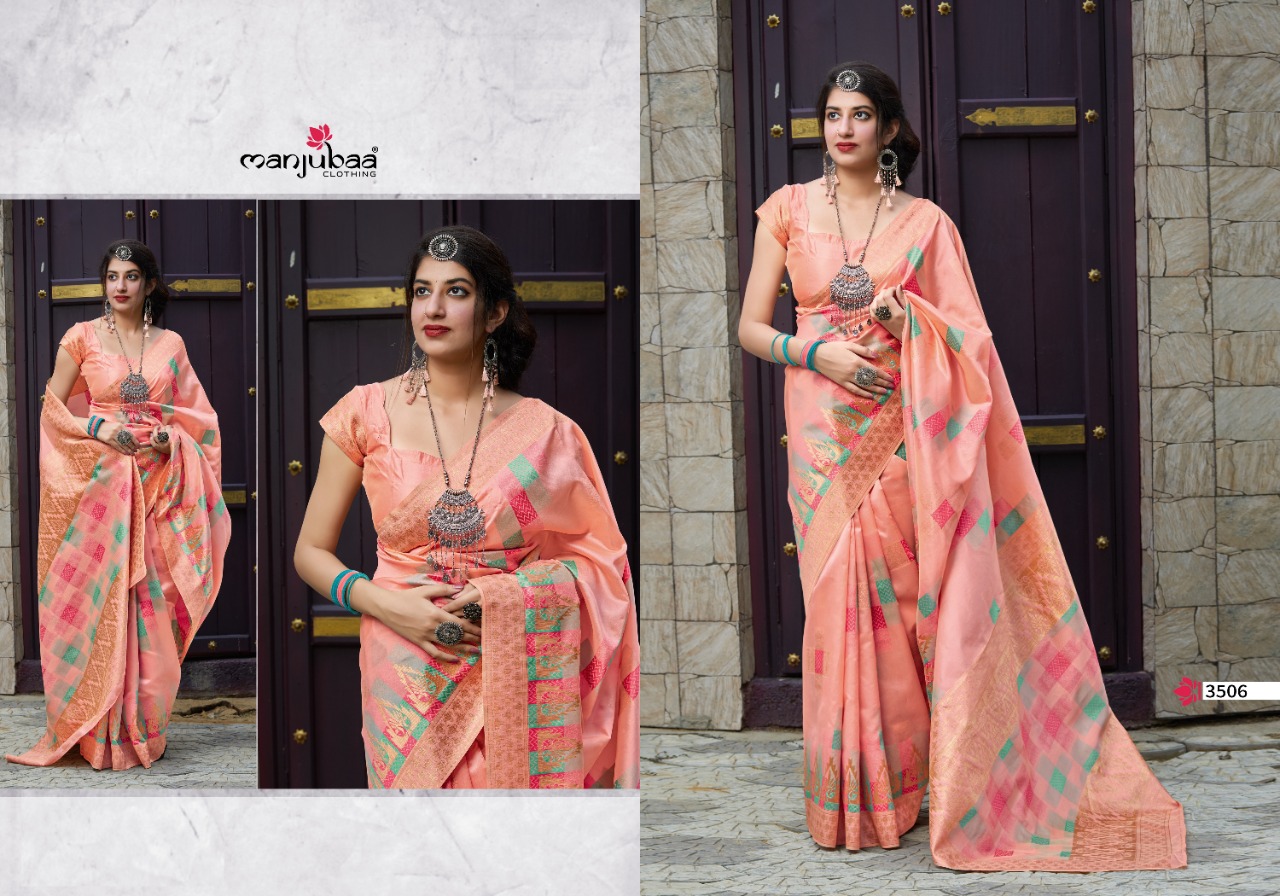 Manjubaa Clothing MAITRI SILK 3506 Sarees Silk Singles