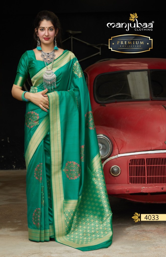 Manjubaa Clothing PREMIUM 4033 Sarees Silk Singles