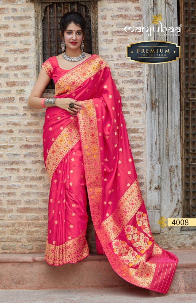 Manjubaa Clothing PREMIUM 4008 Sarees Silk Singles