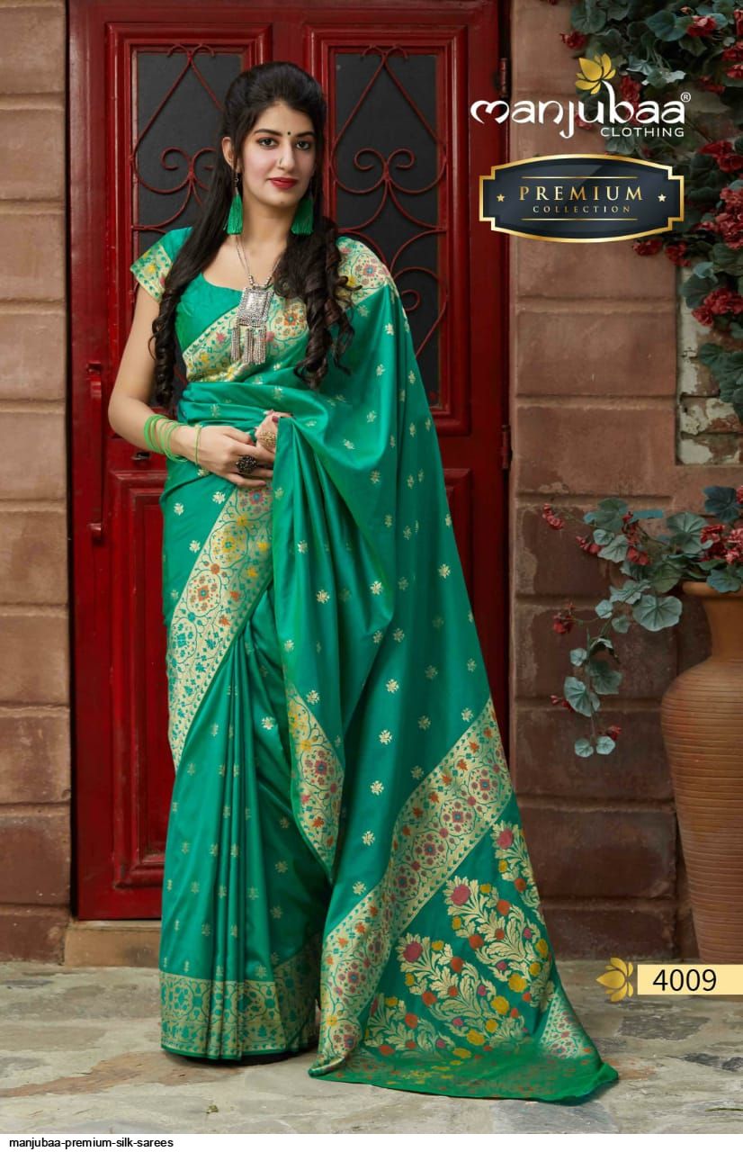 Manjubaa Clothing PREMIUM 4009 Sarees Silk Singles