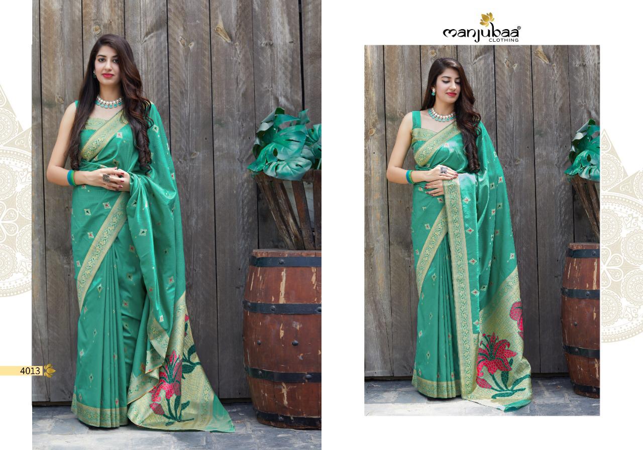 Manjubaa Clothing PREMIUM 4013 Sarees Silk Singles