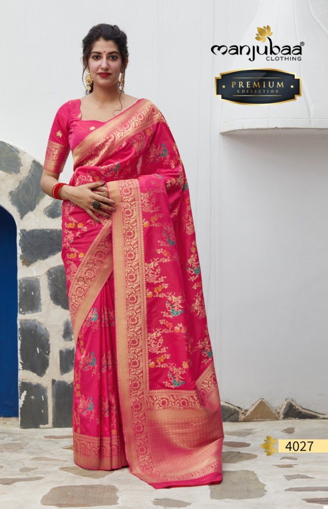 Manjubaa Clothing PREMIUM 4027 Sarees Silk Singles