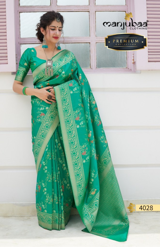 Manjubaa Clothing PREMIUM 4028 Sarees Silk Singles