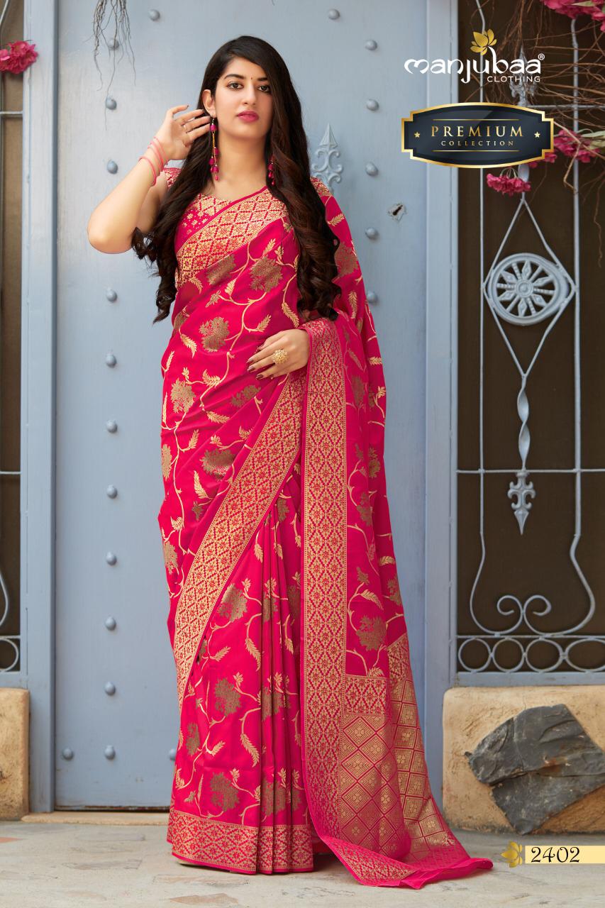 Manjubaa Clothing premium 2402 Sarees Silk Singles