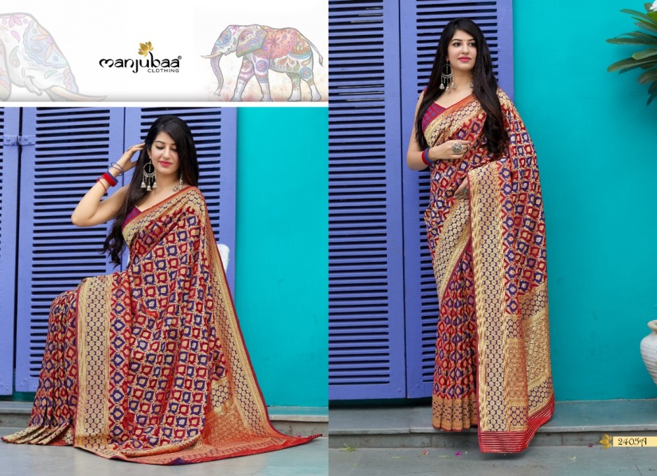 Manjubaa Clothing 2405 A Sarees Silk Singles