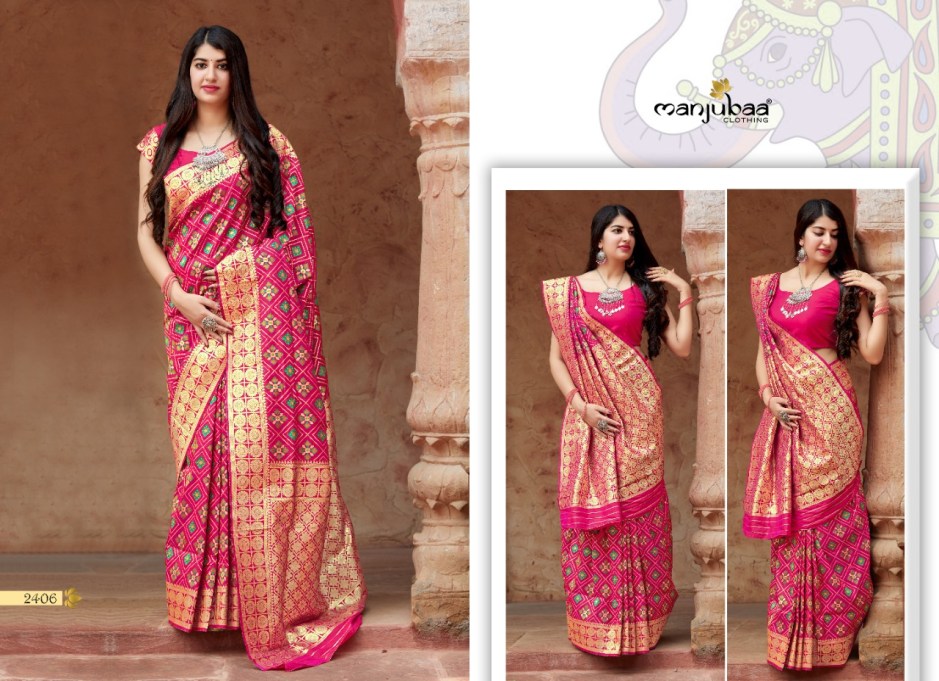 Manjubaa Clothing premium 2406 Sarees Silk Singles