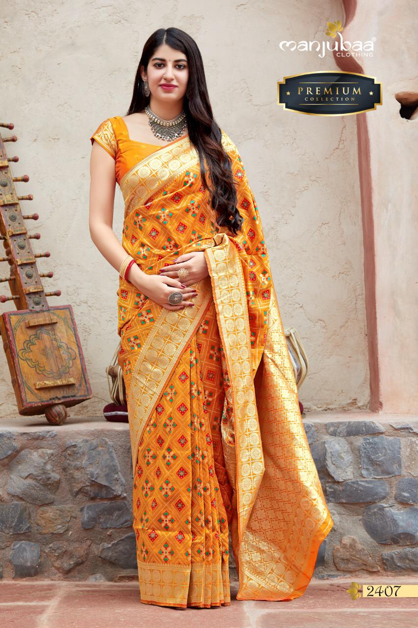 Manjubaa Clothing premium 2407 Sarees Silk Singles