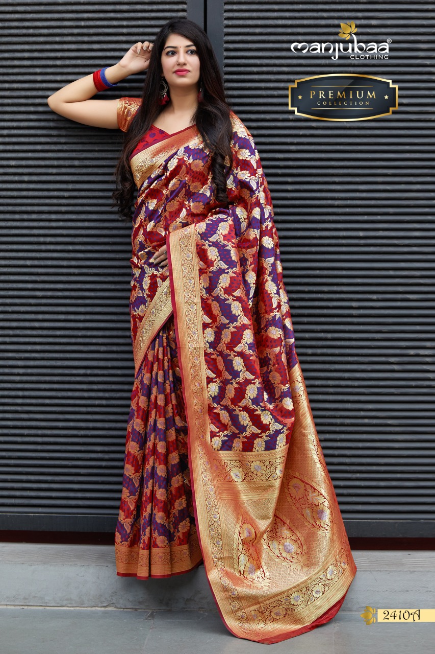 Manjubaa Clothing premium 2410 A Sarees Silk Singles