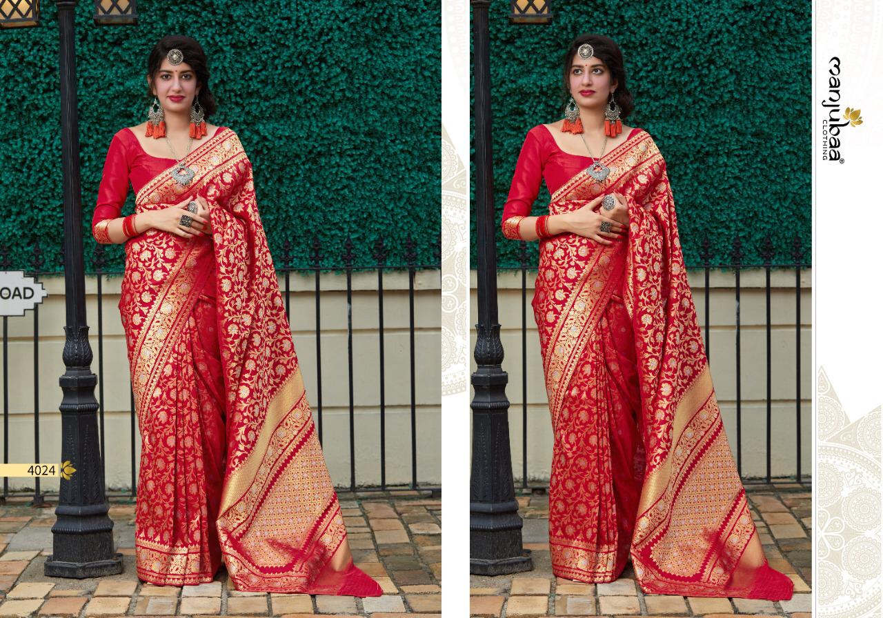 Manjubaa Clothing PREMIUM 4024 Sarees Silk Singles