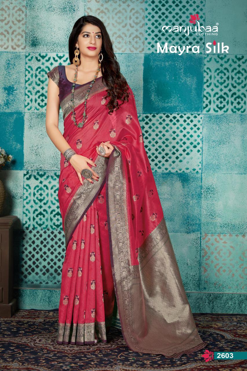 Manjubaa Clothing MAYRA SILK 2603 Sarees Silk Singles