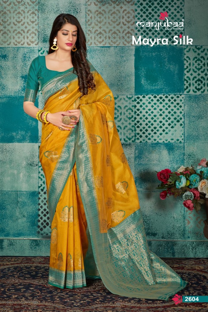 Manjubaa Clothing MAYRA SILK 2604 Sarees Silk Singles