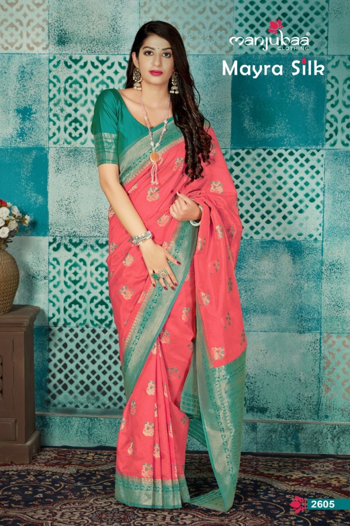 Manjubaa Clothing MAYRA SILK 2605 Sarees Silk Singles