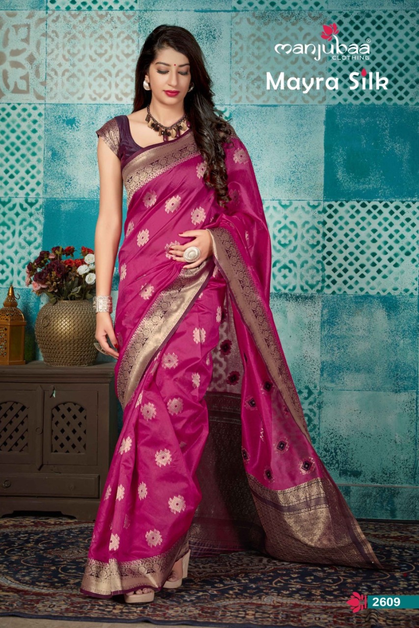 Manjubaa Clothing MAYRA SILK 2609 Sarees Silk Singles