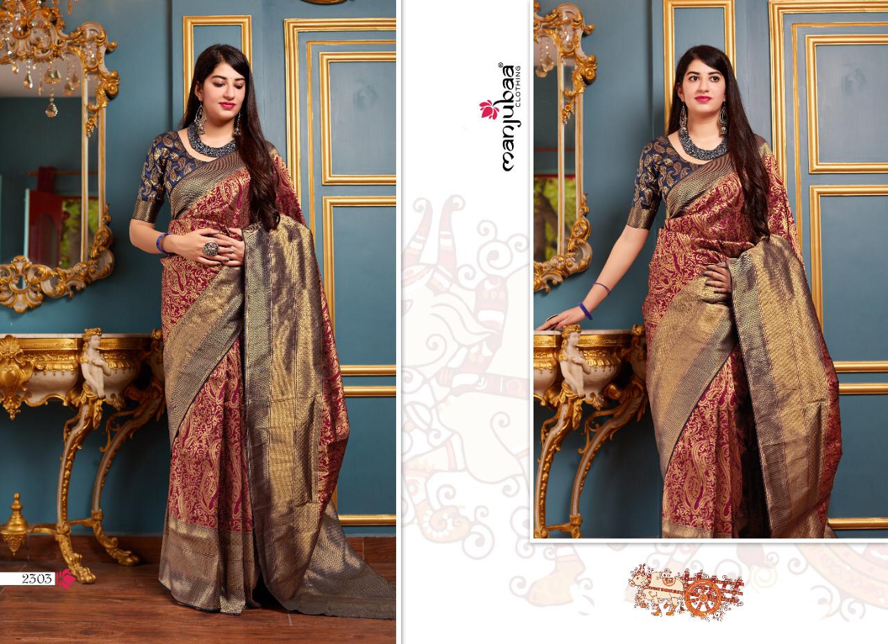 Manjubaa Clothing MAHEESHA SILK 2303 Sarees Silk Singles