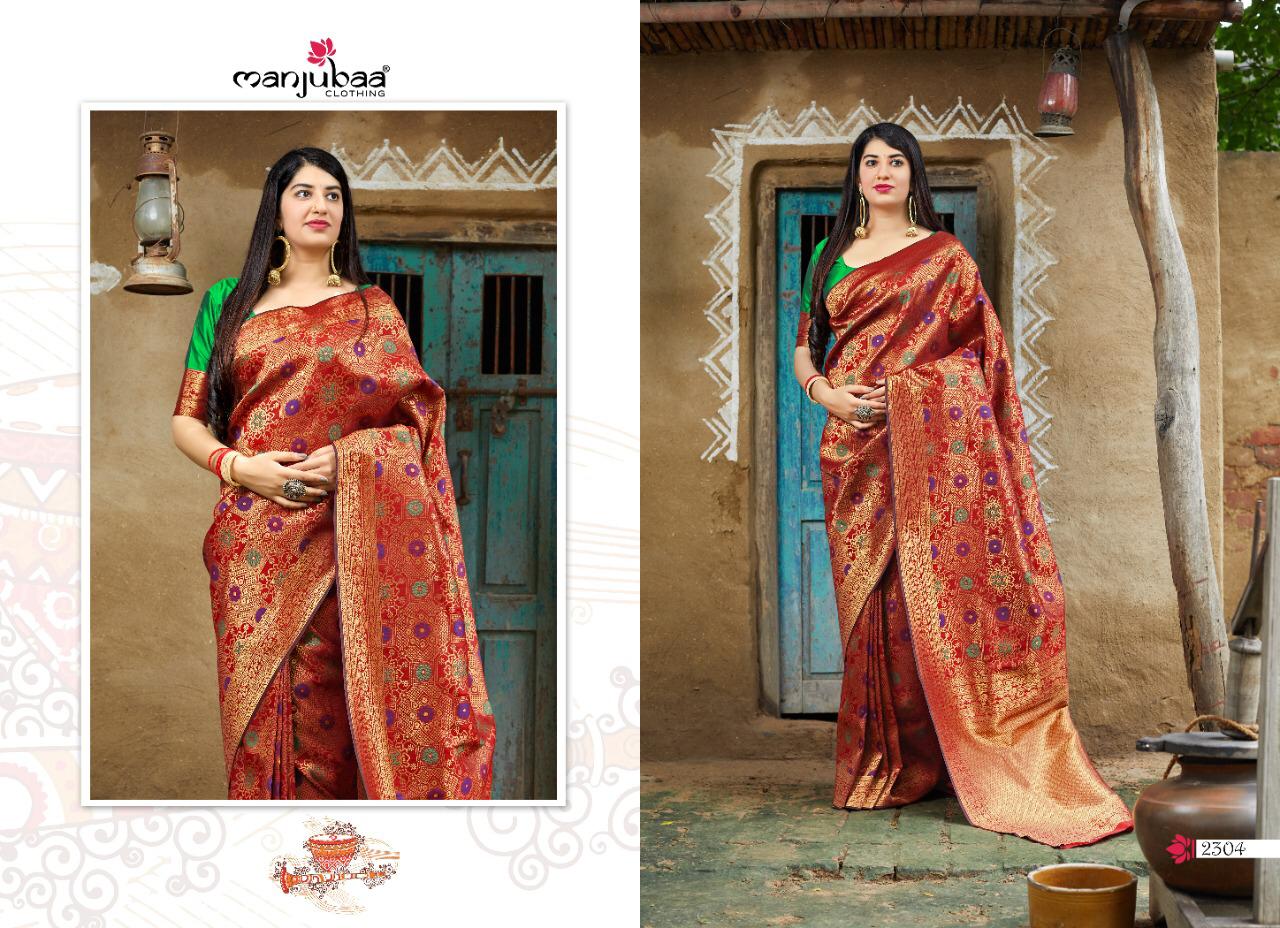 Manjubaa Clothing MAHEESHA SILK 2304 Sarees Silk Singles