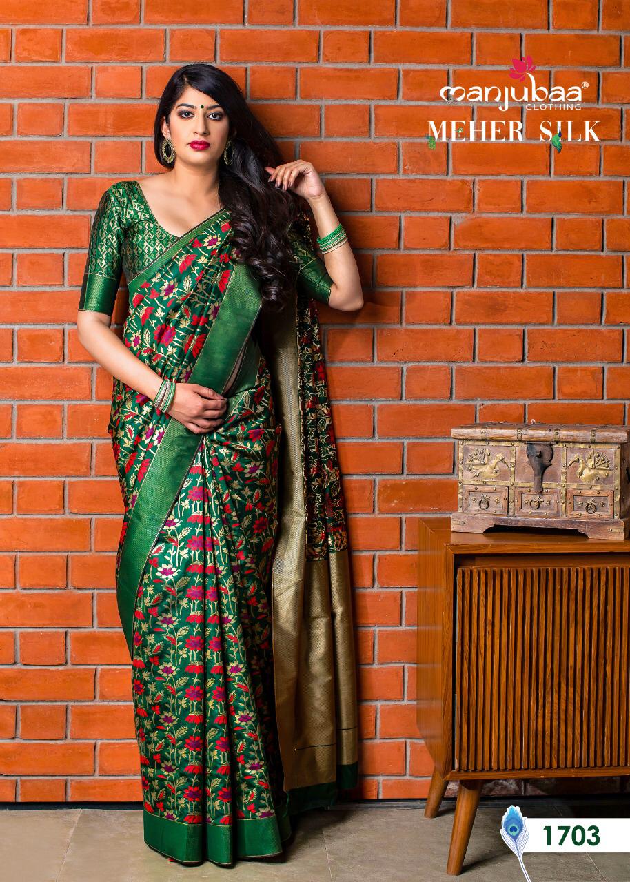 Manjubaa Clothing MEHER SILK 1703 Sarees Silk Singles