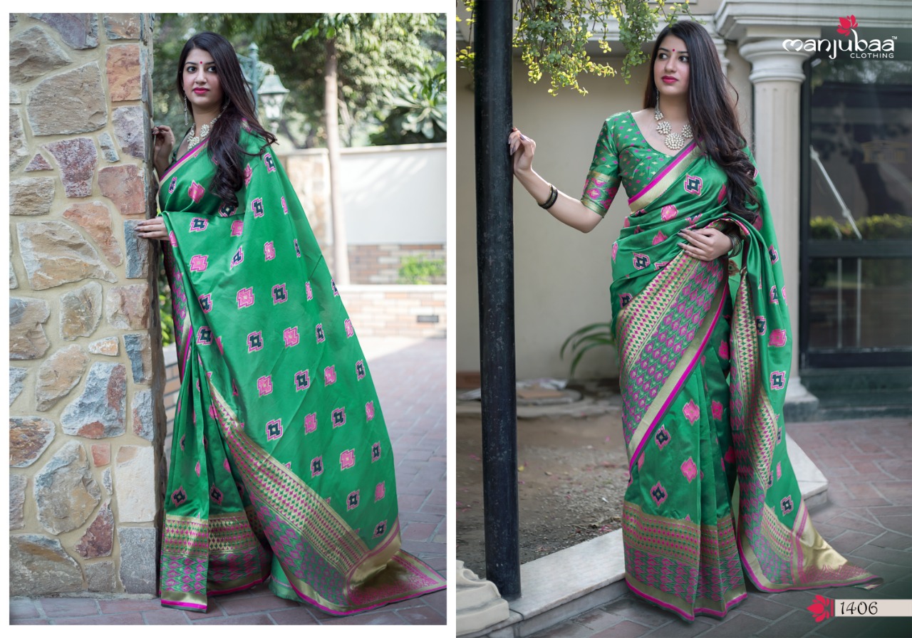 Manjubaa Clothing MIDHUSHA SILK 1406 Sarees Silk Singles