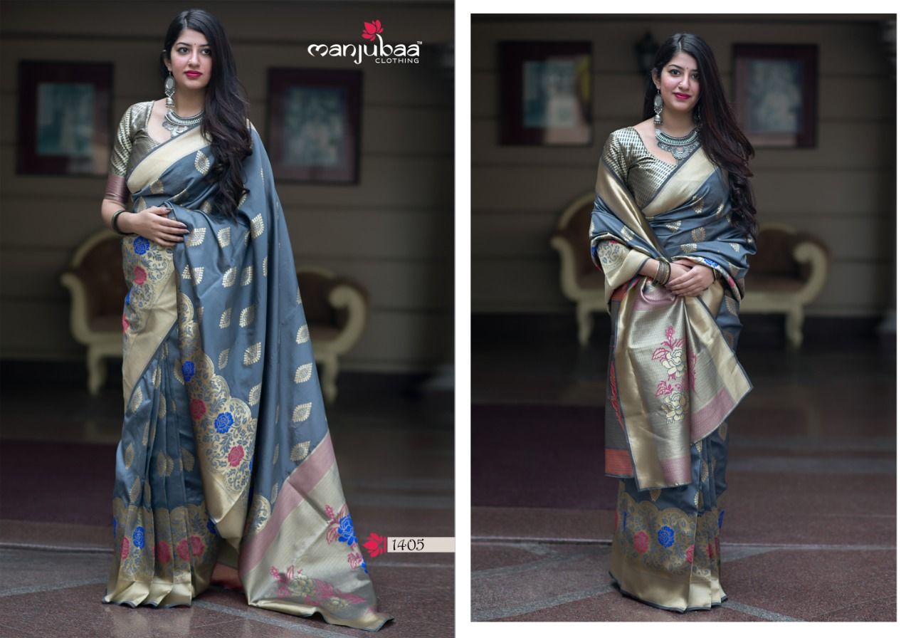 Manjubaa Clothing MIDHUSHA SILK 1405 Sarees Silk Singles