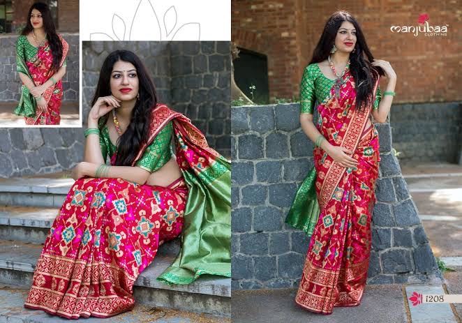 Manjubaa Clothing MAHESHWARI 1208 Sarees Silk Singles