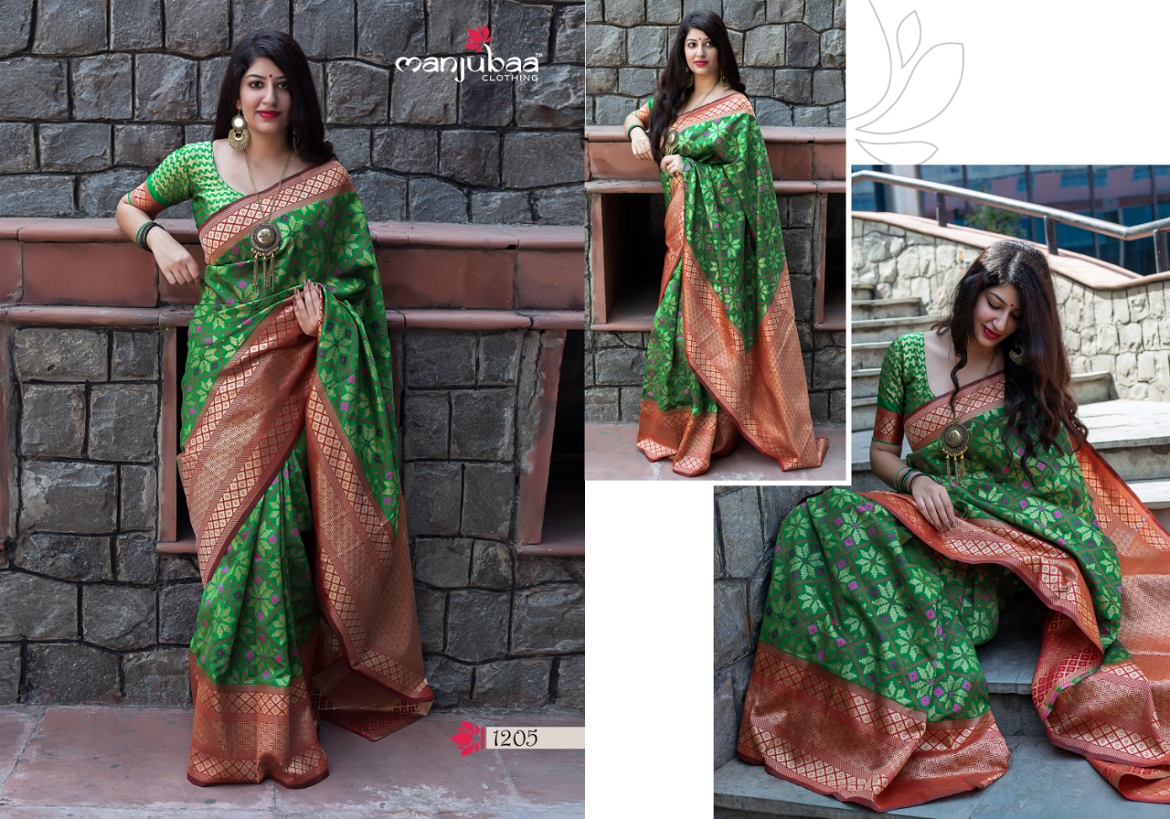 Manjubaa Clothing MAHESHWARI 1205 Sarees Silk Singles