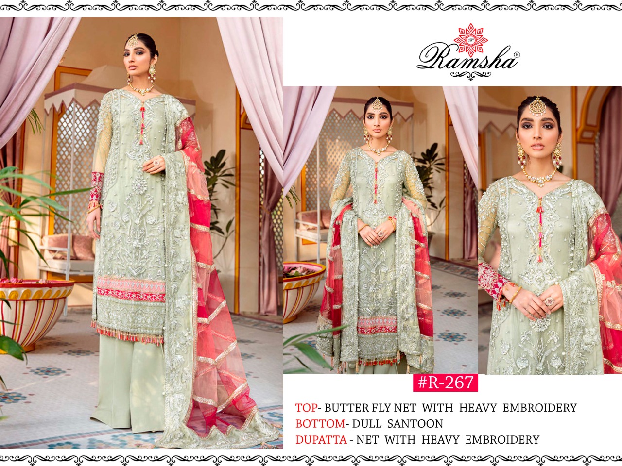 Ramsha R-267 Salwar Kameez Net  georget Singles